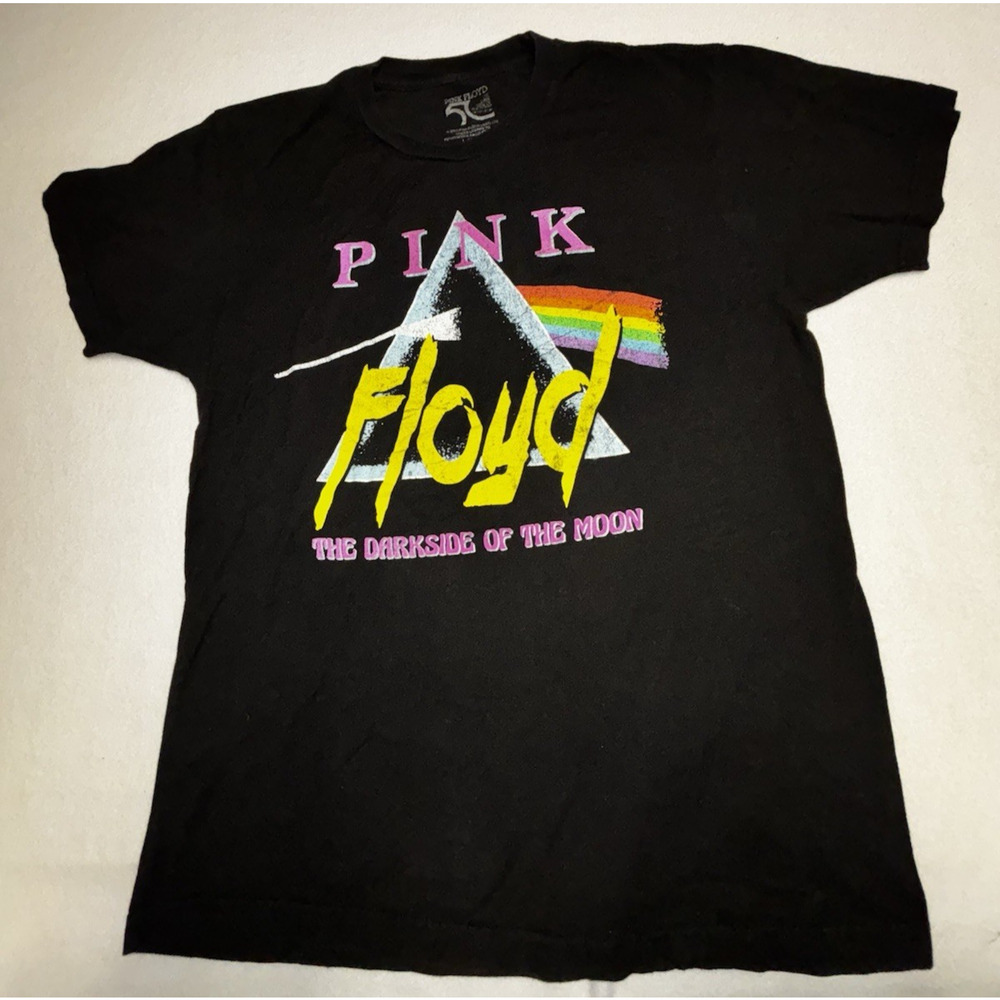 Pink Floyd 50th Anniversary Dark Side Of The Moon Unisex Black T-Shirt Size L